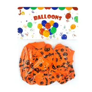 Paquete con 10 globos de látex con temática de halloween / balloons /…