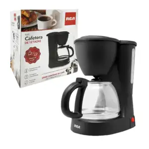 Cafetera eléctrica rca de 12 tazas con jarra de vidrio, filtro reutil…