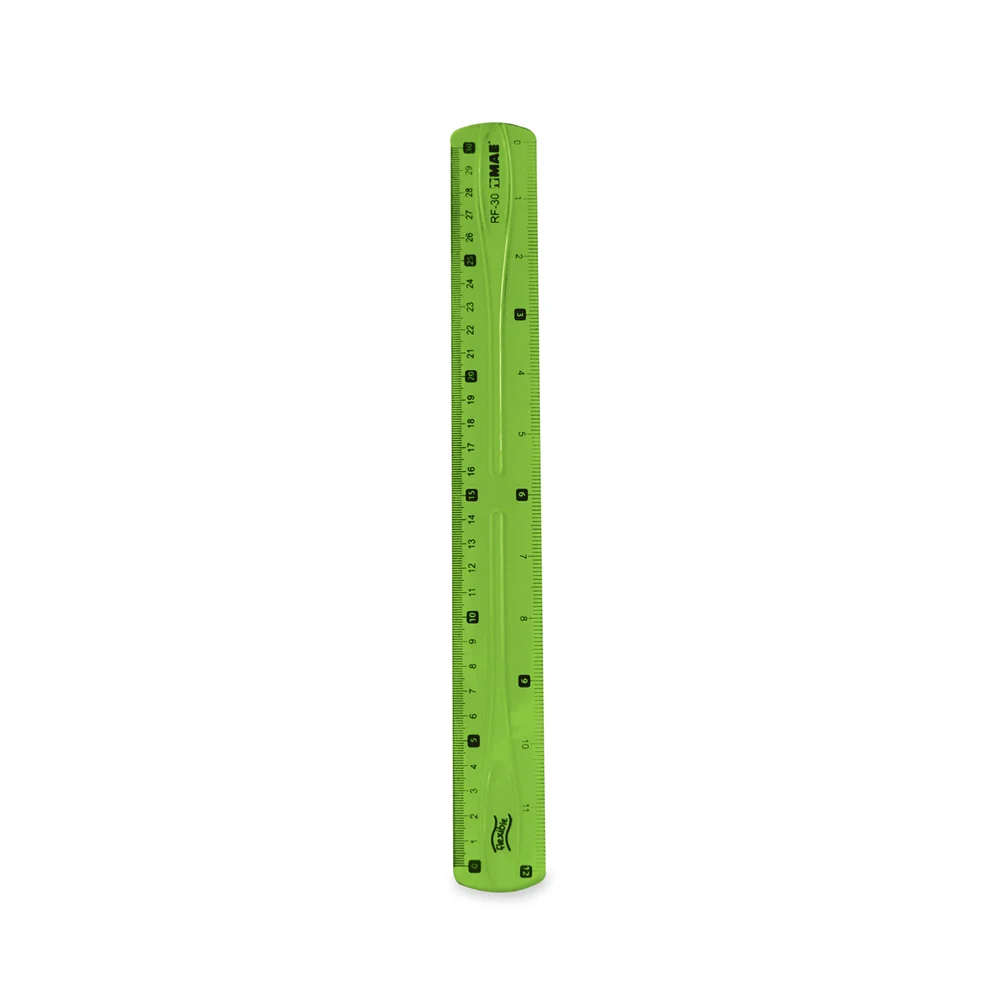 Regla flexible translúcida de plástico 30cm, variedad de colores / regla mae