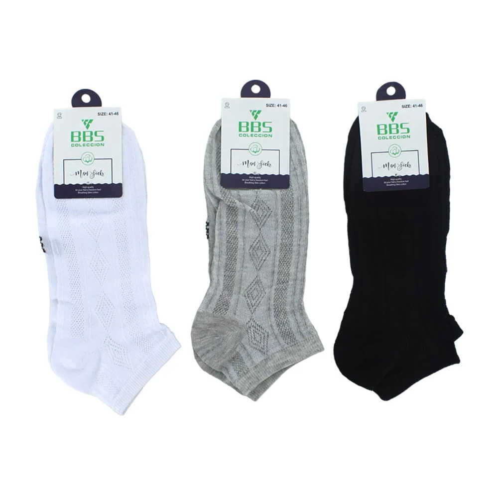 Par de calcetines tobilleros bbs con tela transpirable de algodón, variedad de colores / rf7309