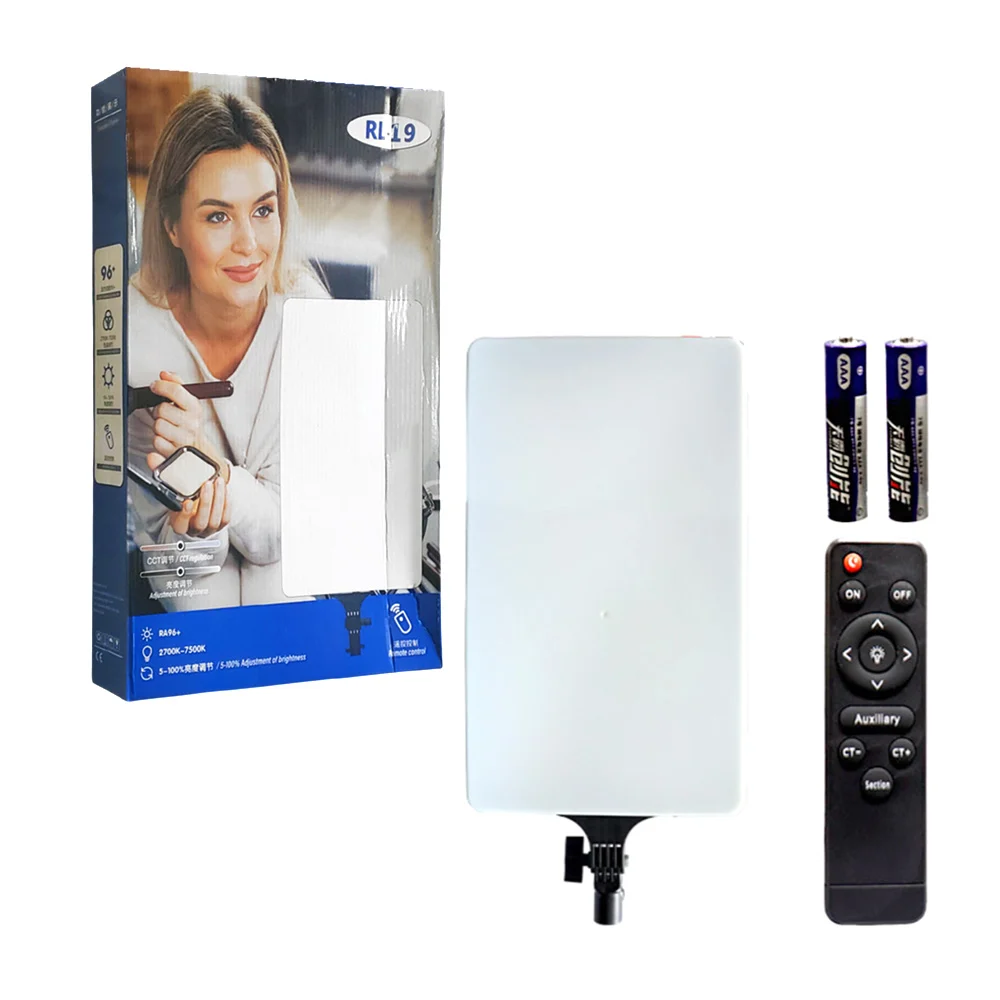 Panel de luz led grande multifuncional con control de brillo, temperatura de color, ra96+ y control remoto / jc-32 / rl-19 / scene display