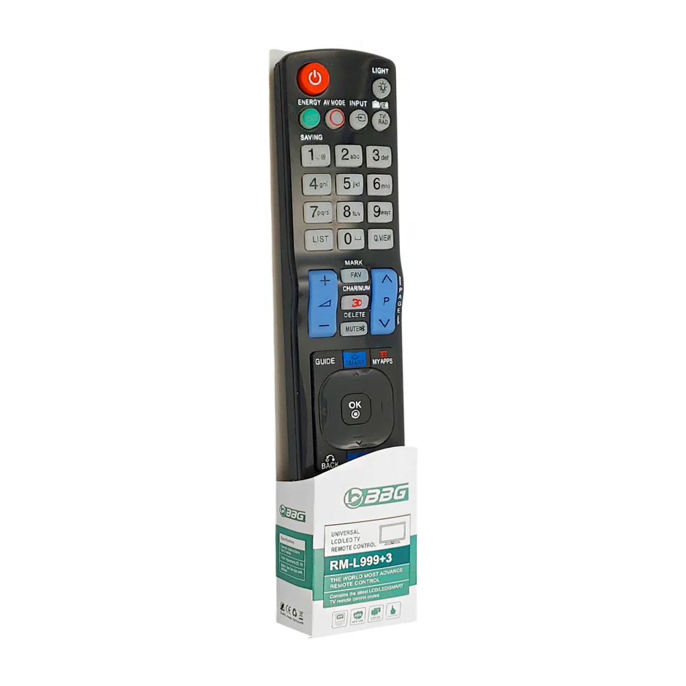 Control remoto universal bbg en color negro para televisión / rm-l999+3 / bbg-60361