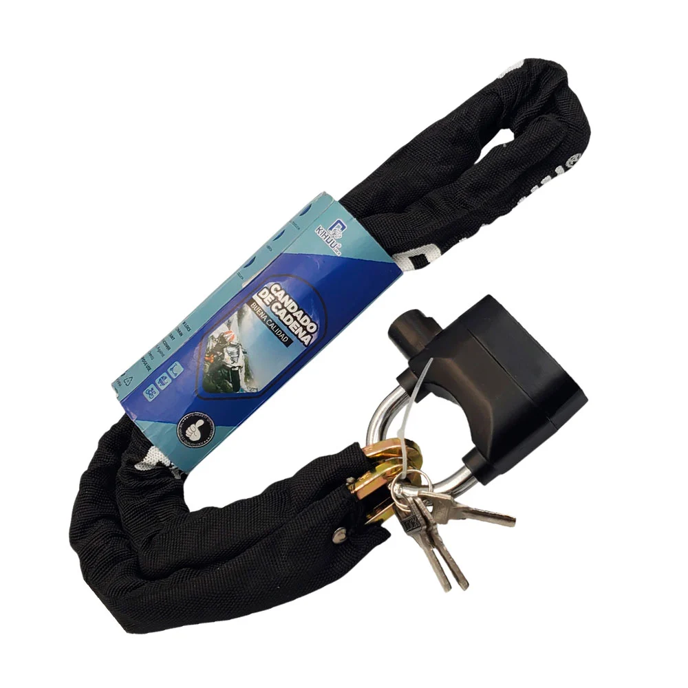 Candado de seguridad multiusos con alarma y cadena de 105cm + juego 3 llaves / kihuu lock / s110l