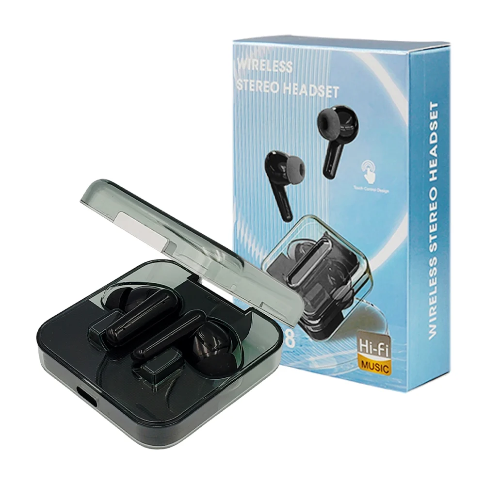 Audífonos inalámbricos bluetooth con estuche de carga transparente, variedad de colores / s168