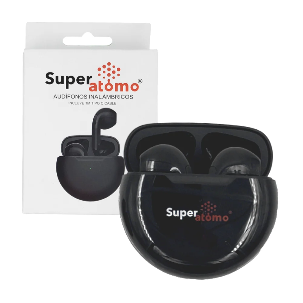 Audífonos inalámbricos super átomo con cable tipo c y estuche de carga / sa4003a