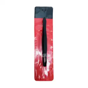 1pza Pinza saca ceja, metálica color negra y estuche bolsa para guard…