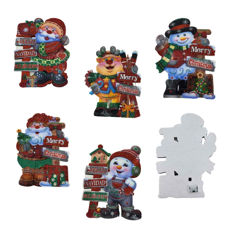 1pza Adorno colgante navideño en 3d con serie de luz led 20x25cm, variedad de modelos / sd-3028 / sd-3022 / k340