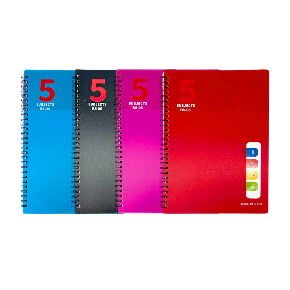 Cuaderno / libreta de raya b5 y doble espiral, variedad de colores / b5-95 / sb-0030b5