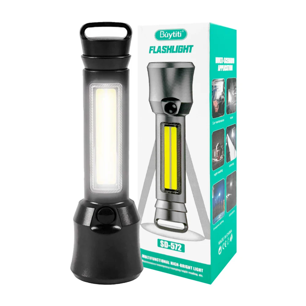 Linterna de mano portátil multifuncional con luces laterales, carga tipo c y modos de iluminación, variedad de colores / sd-572 / buytiti / flashlight