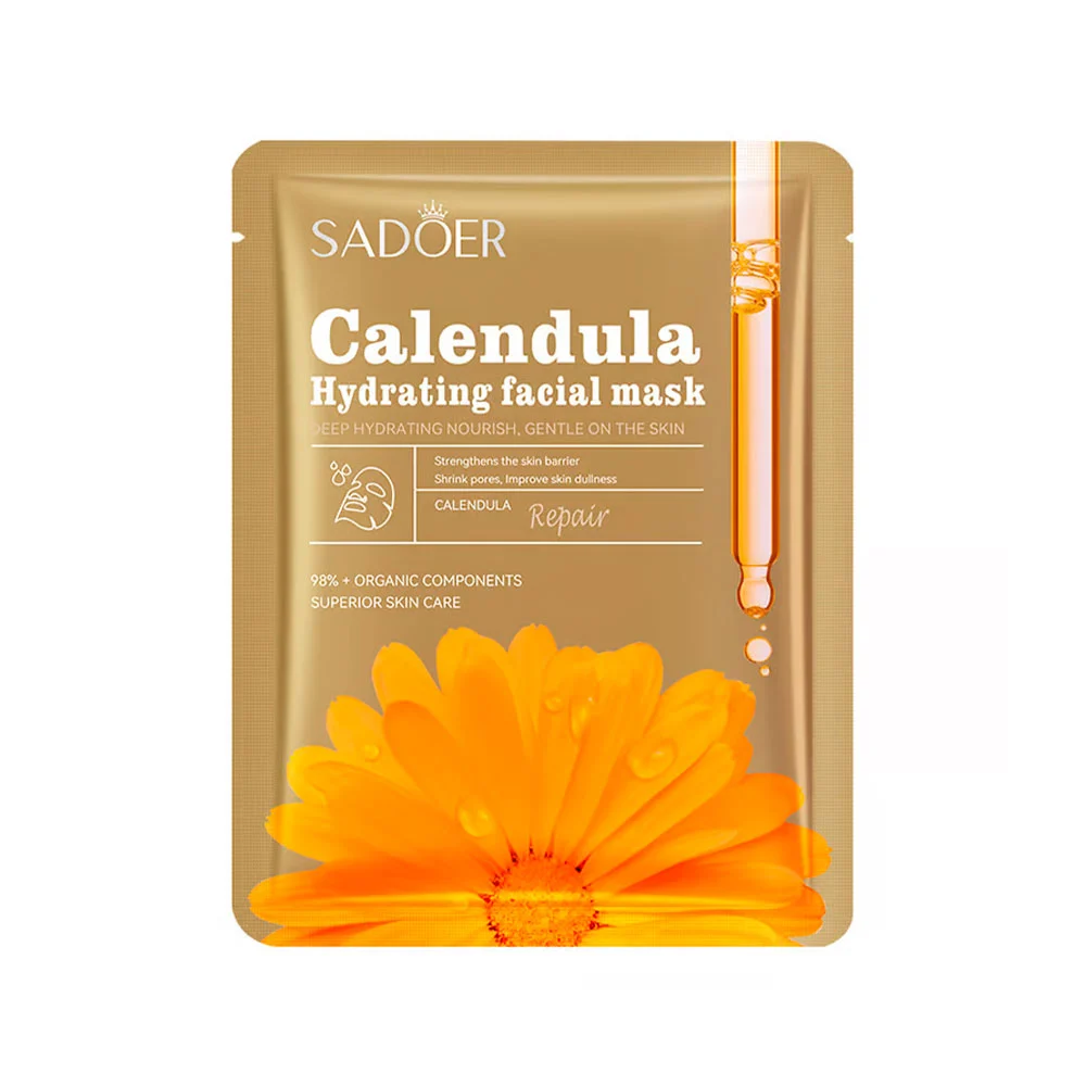 1pza Mascarilla facial reparadora sadoer con extracto de caléndula, 25g / sd06219