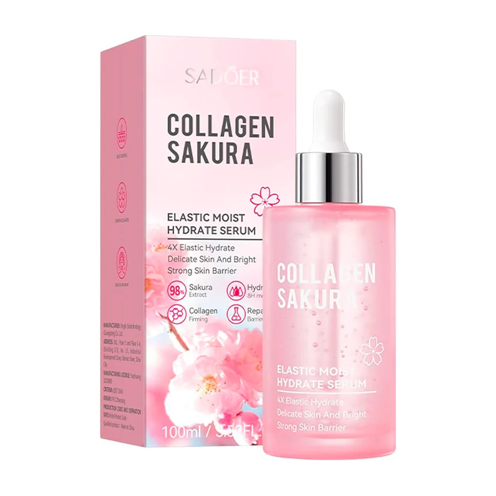 Suero serum hidratante facial sadoer con extracto de colágeno y sakura, 100ml / collagen sakura / c683 / sd58918