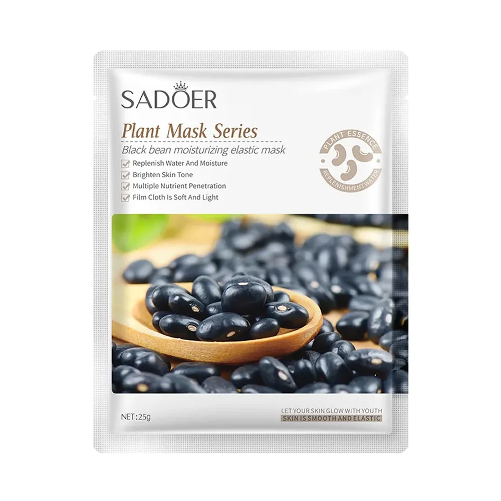 Mascarilla facial sadoer con extracto de frijol negro para hidratar, 25g / sd90214