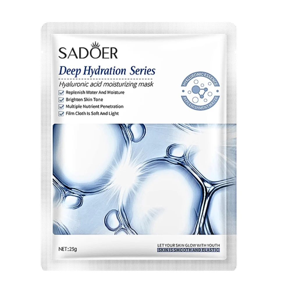 Mascarilla facial de hidratación profunda sadoer con extracto de ácido hialurónico, 25g / sd90290