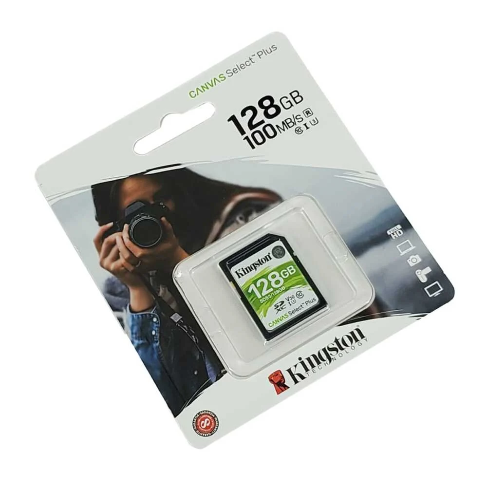 Tarjeta de memoria sd kingston canvas select plus sdxc uhs-1 clase 10 de 128gb / sds2/128gb