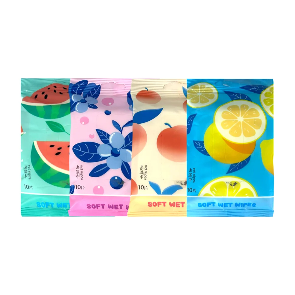 Paquete con 10 toallitas húmedas, variedad de modelos / leisure time / soft wet wipes / sj-3061