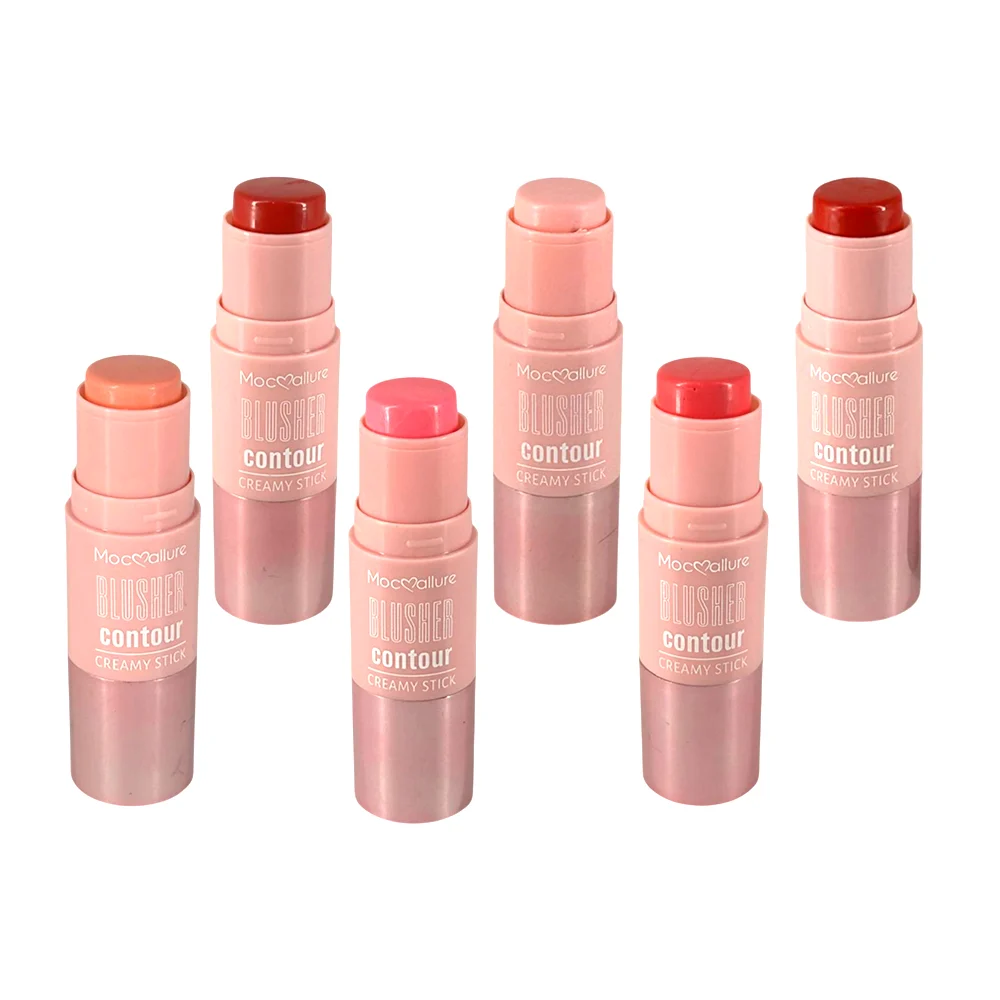 1pza Rubor colorante en barra tono matte y brocha de maquillaje, variedad de colores / mocmallure / blusher contour