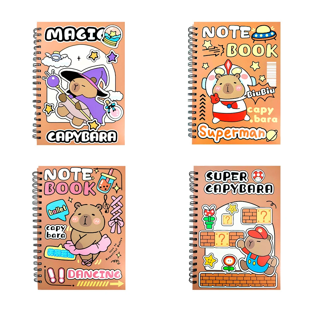 Cuaderno de pasta dura, doble espiral y estampado de capibara, variedad de modelos / sh-b5110