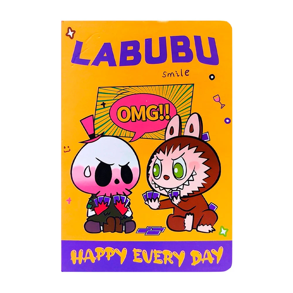 Libreta de pasta dura con listón separador y estampado de labubu, variedad de modelos / sh-l25802