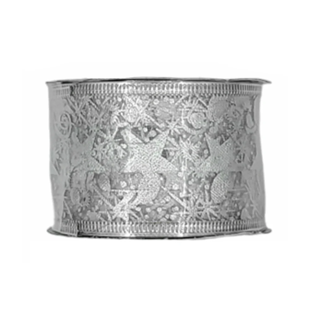 1pza Rollo de listón navideño con detalles en dorado o plata, 5cm de grosor, variedad de colores / sh1638