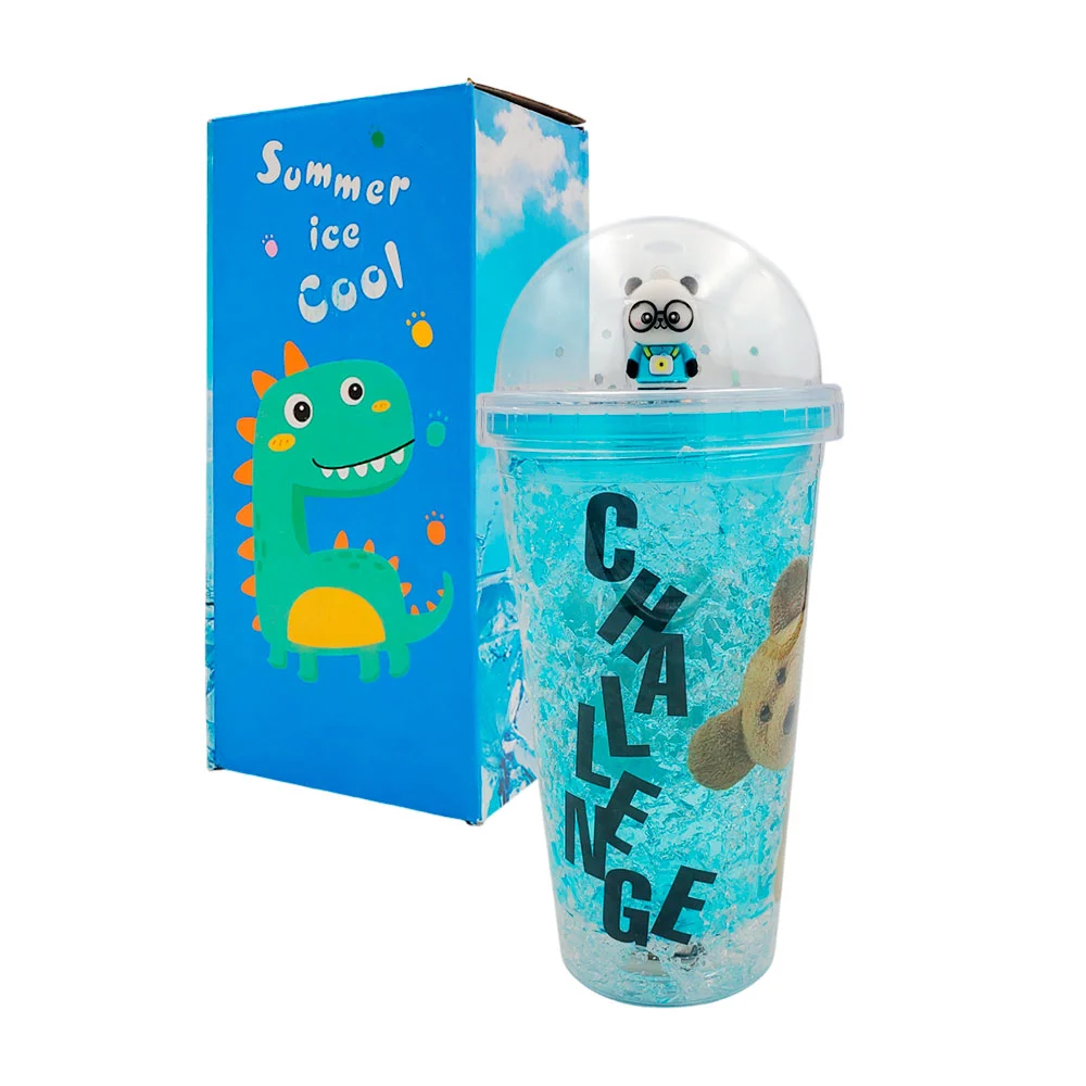 Vaso de acrílico con estampado de animales y tapadera tipo domo, variedad de modelos / summer ice cool / shdh-157