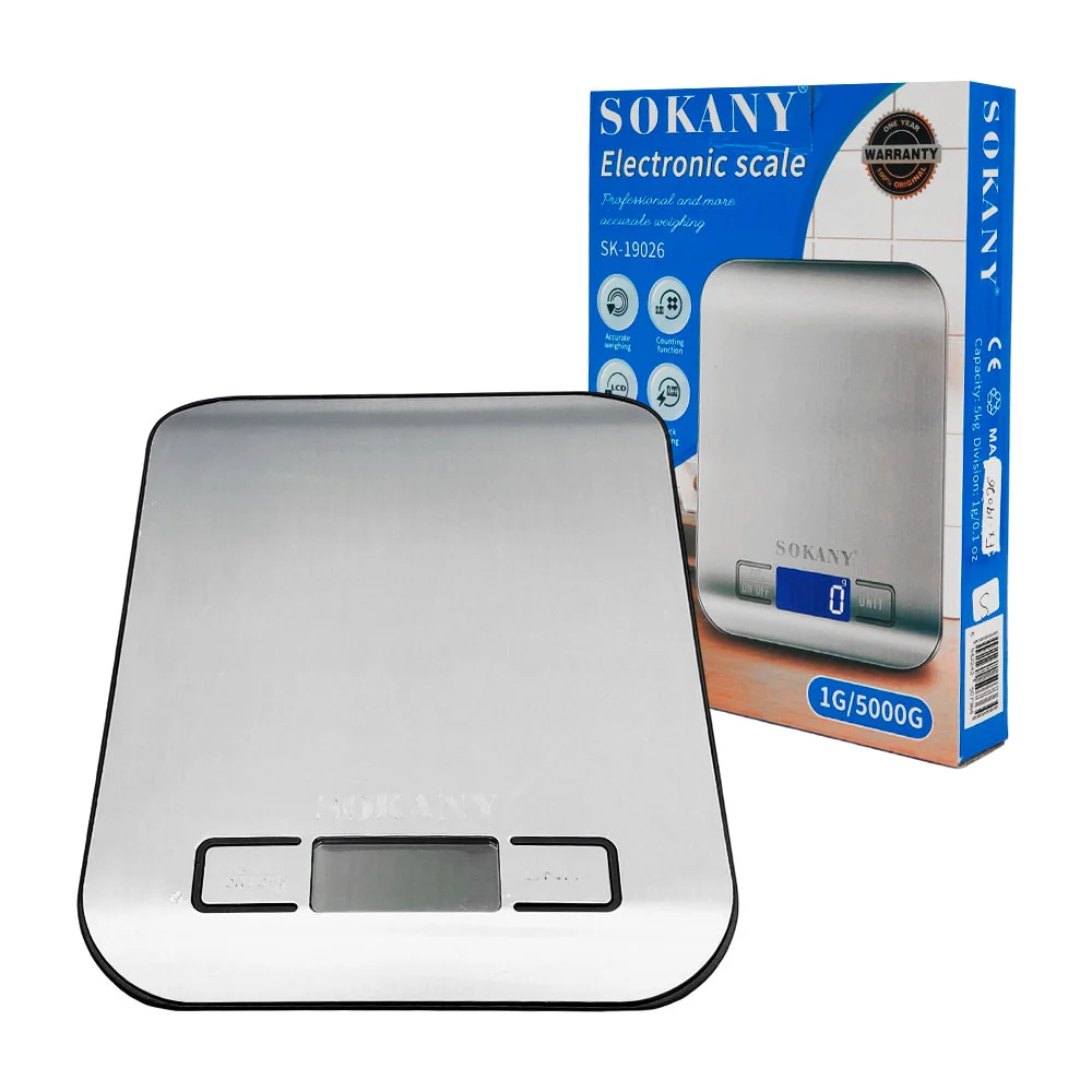 Báscula cuadrada digital con capacidad 5000g para cocina, variedad de modelos / fx-19026