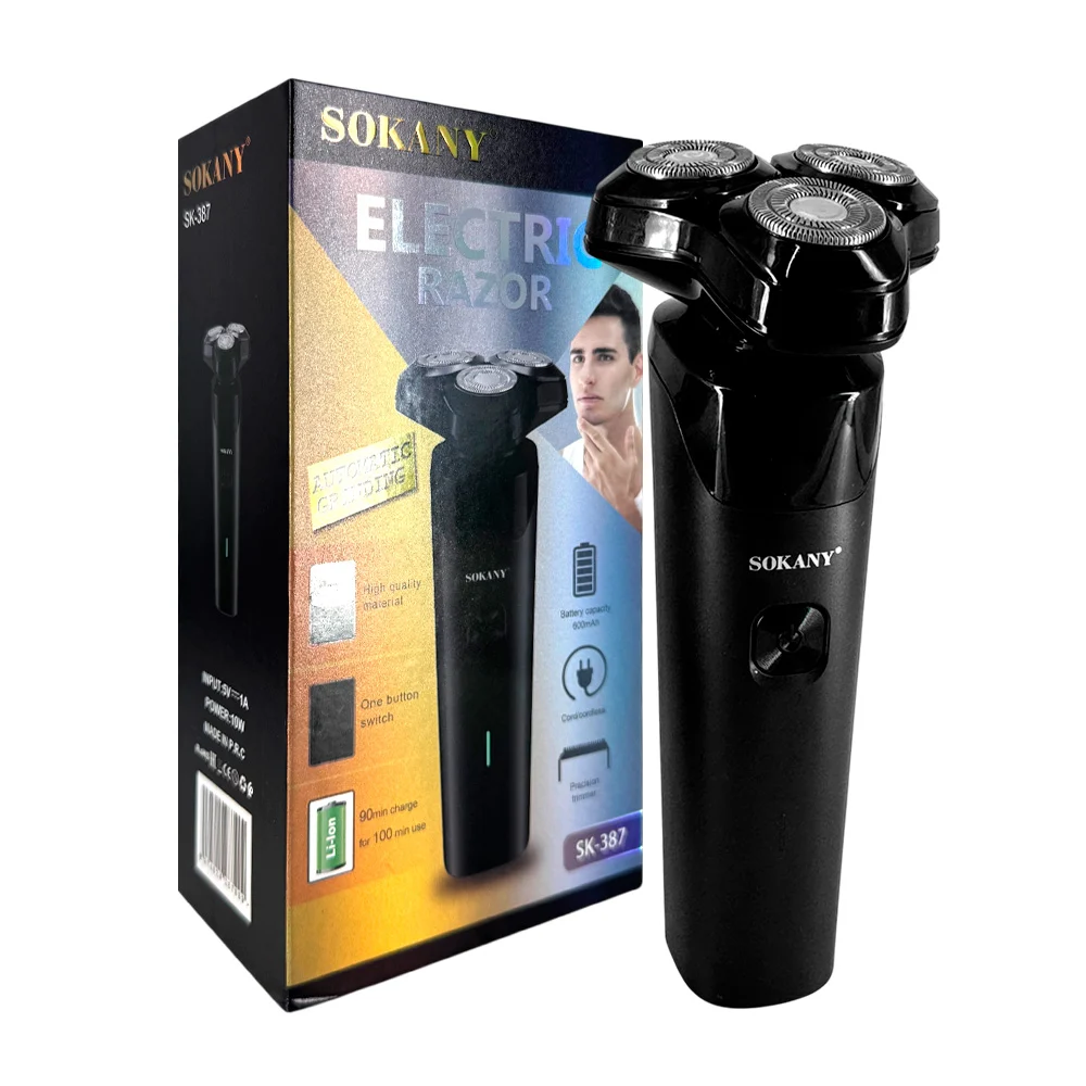 Rasuradora recargable con 3 motores para afeitar / sk-387 / electronic razor