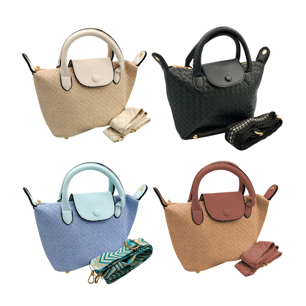 Bolsa de mano con detalles dorados, estampado de cuadros y correa para dama, variedad de colores / luana / sl-121