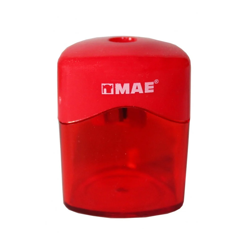1pza Sacapuntas mae de plástico en forma triangular con depósito para basura, variedad de colores / smd-1t