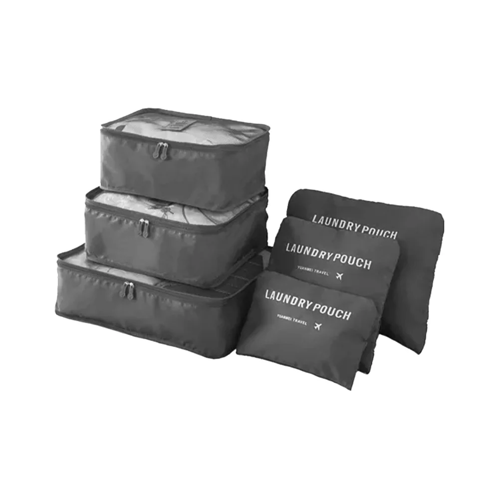 set 6pz organizador grande para maleta de viaje, variedad de colores / lu4284 / 81085 / snd-s1