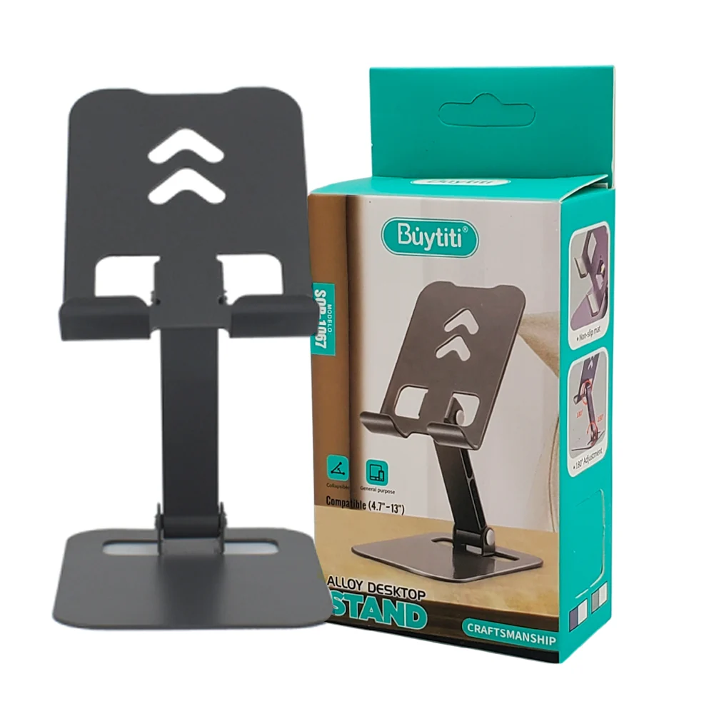 Soporte metálico plegable buytiti de escritorio para celular / alloy desktop stand / sop-1067