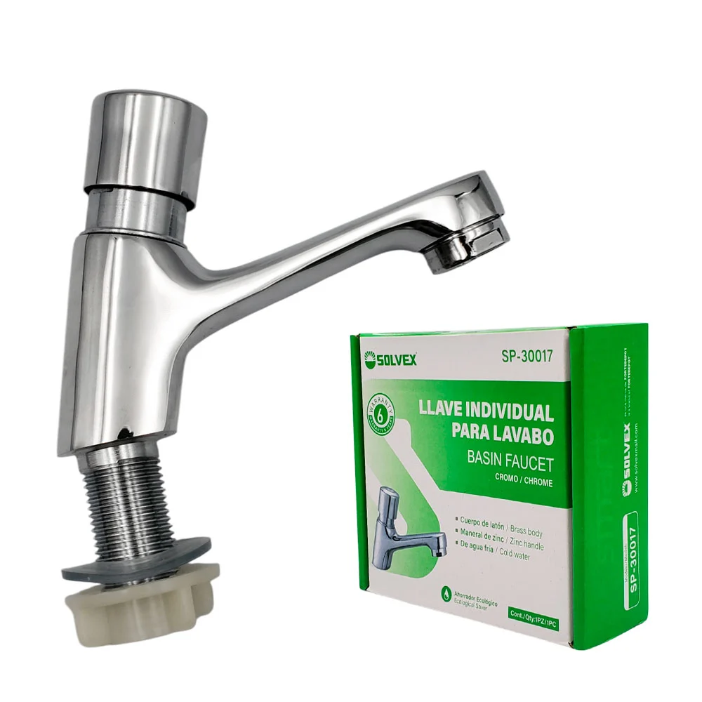 Llave individual cromada solvex para lavabo / sp-30017