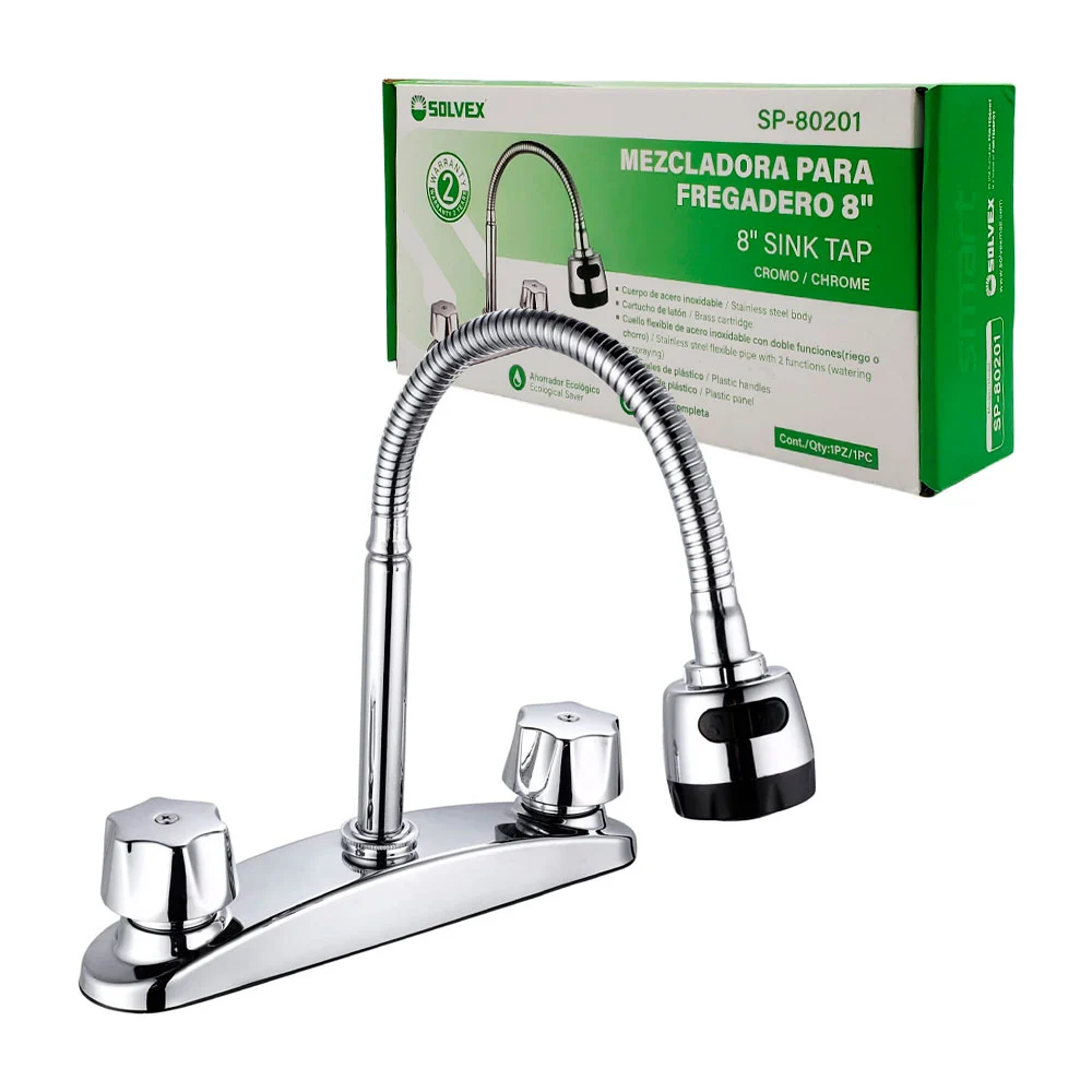 Llave mezcladora para fregadero cromada ...