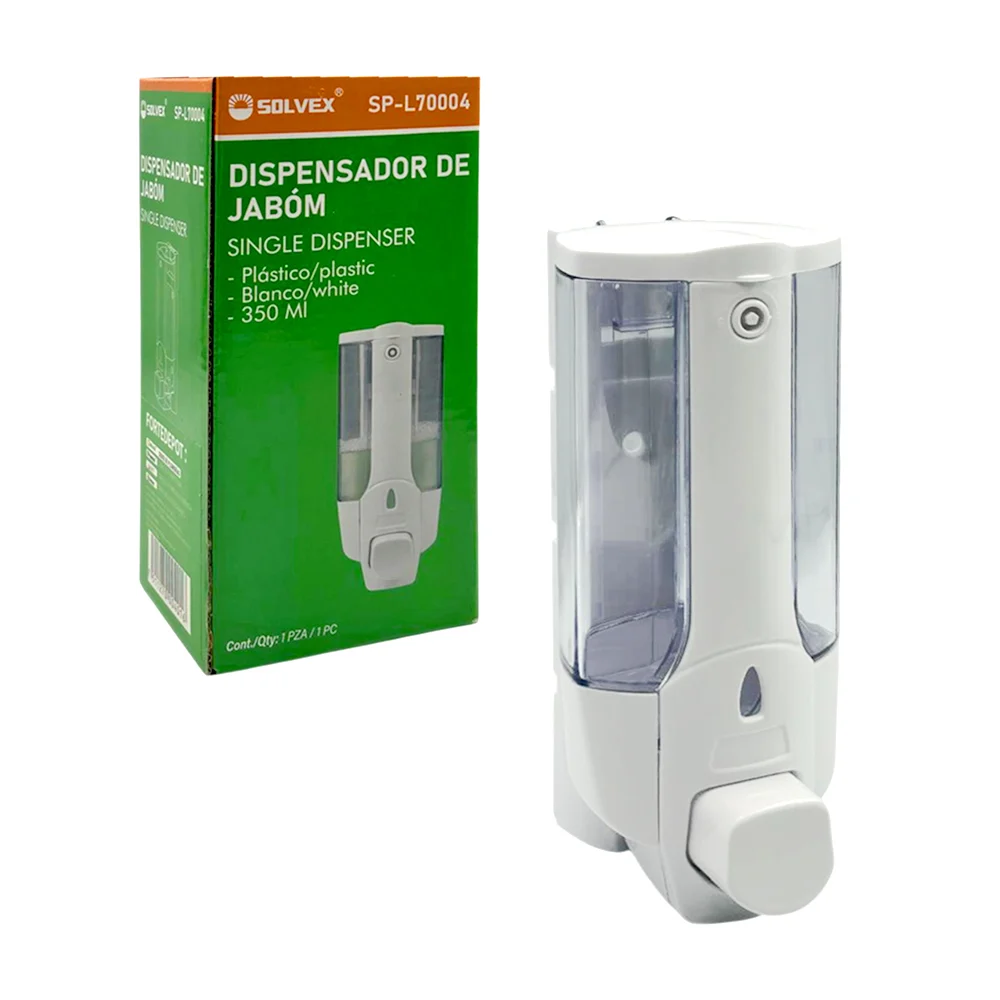 Dispensador solvex de plástico con capacidad 350ml para jabón líquido / single dispenser / sp-l70004