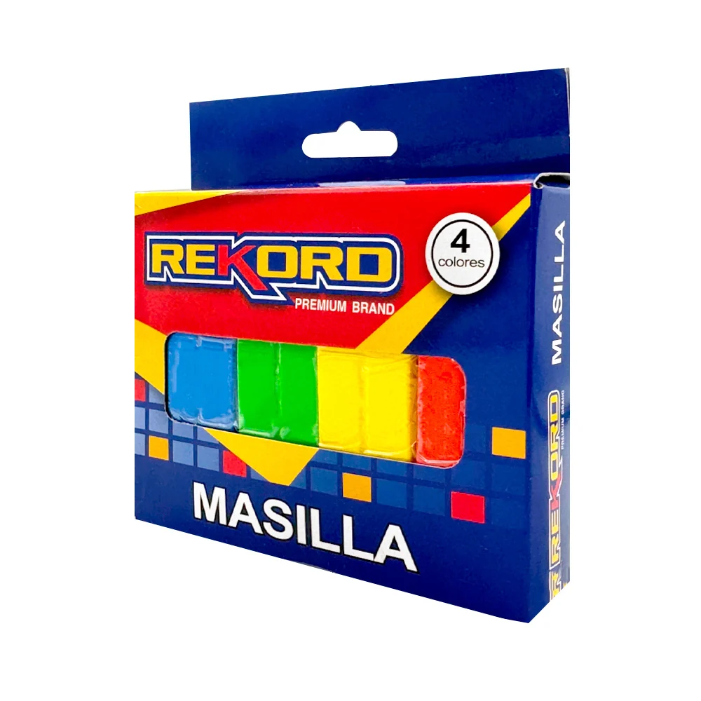Paquete con 4 plastilinas rekord en colores diferentes / arcilla / masilla / st42127