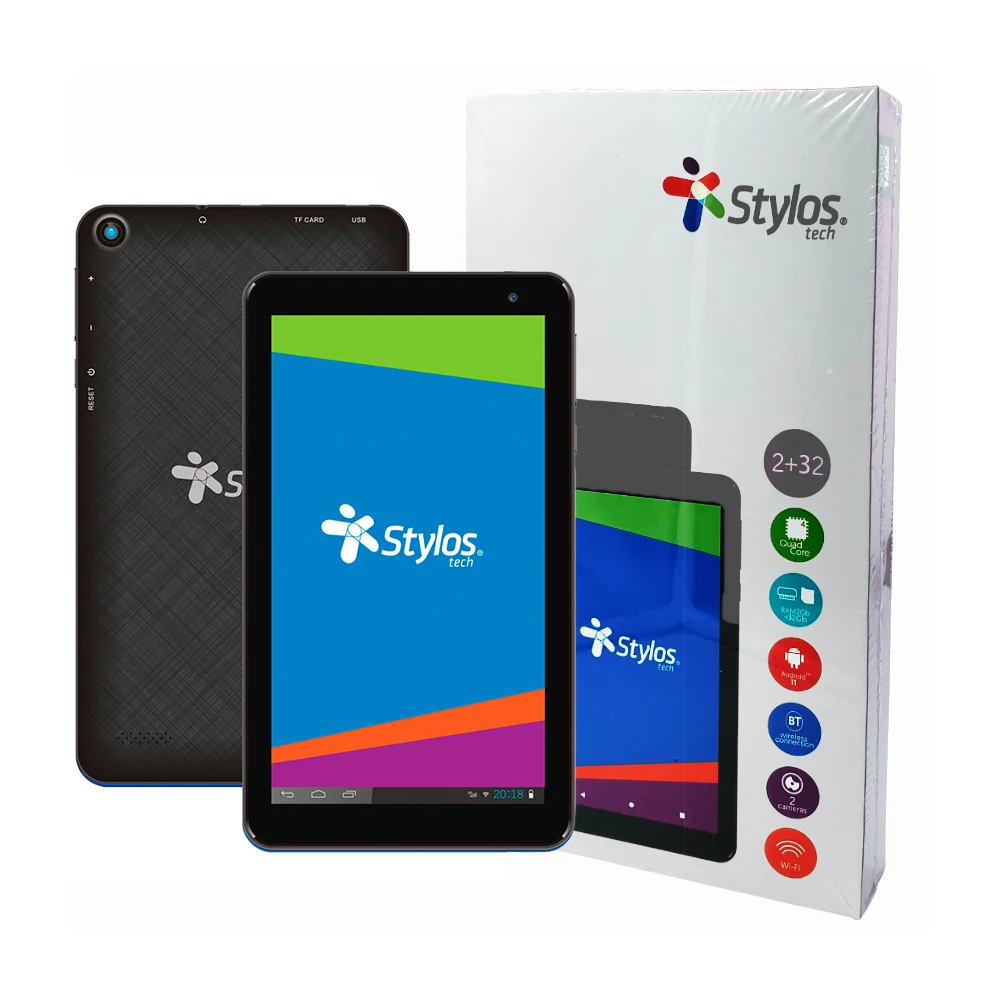 Tablet digital stylos taris 2+32 de 7 pulgadas, 2gb de ram, 32gb de almacenamiento, android 11, 2 cámaras, bluetooth - wifi y en color azul / stta232a