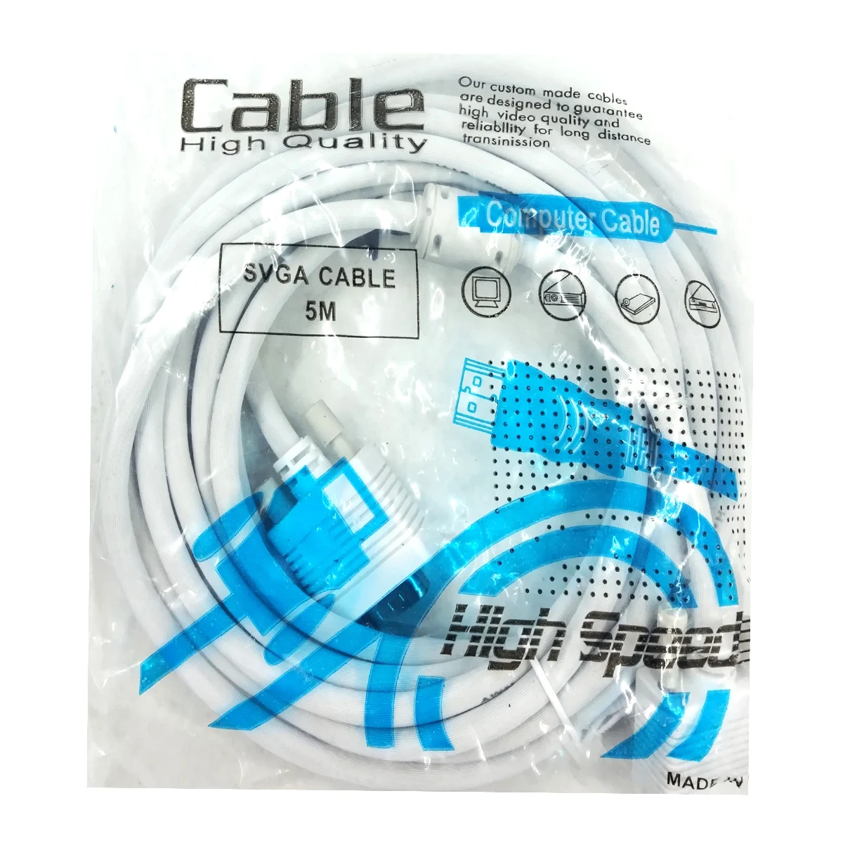 Cable para computadora vga macho de 5mtrs / svga cable 5m / cable high quality / computer cable