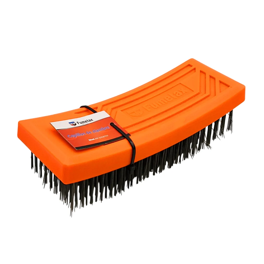 Cepillo de alambre rectangular fumetax para remover oxidación, pintura y residuos, 18x6.5cm / sw-32030701