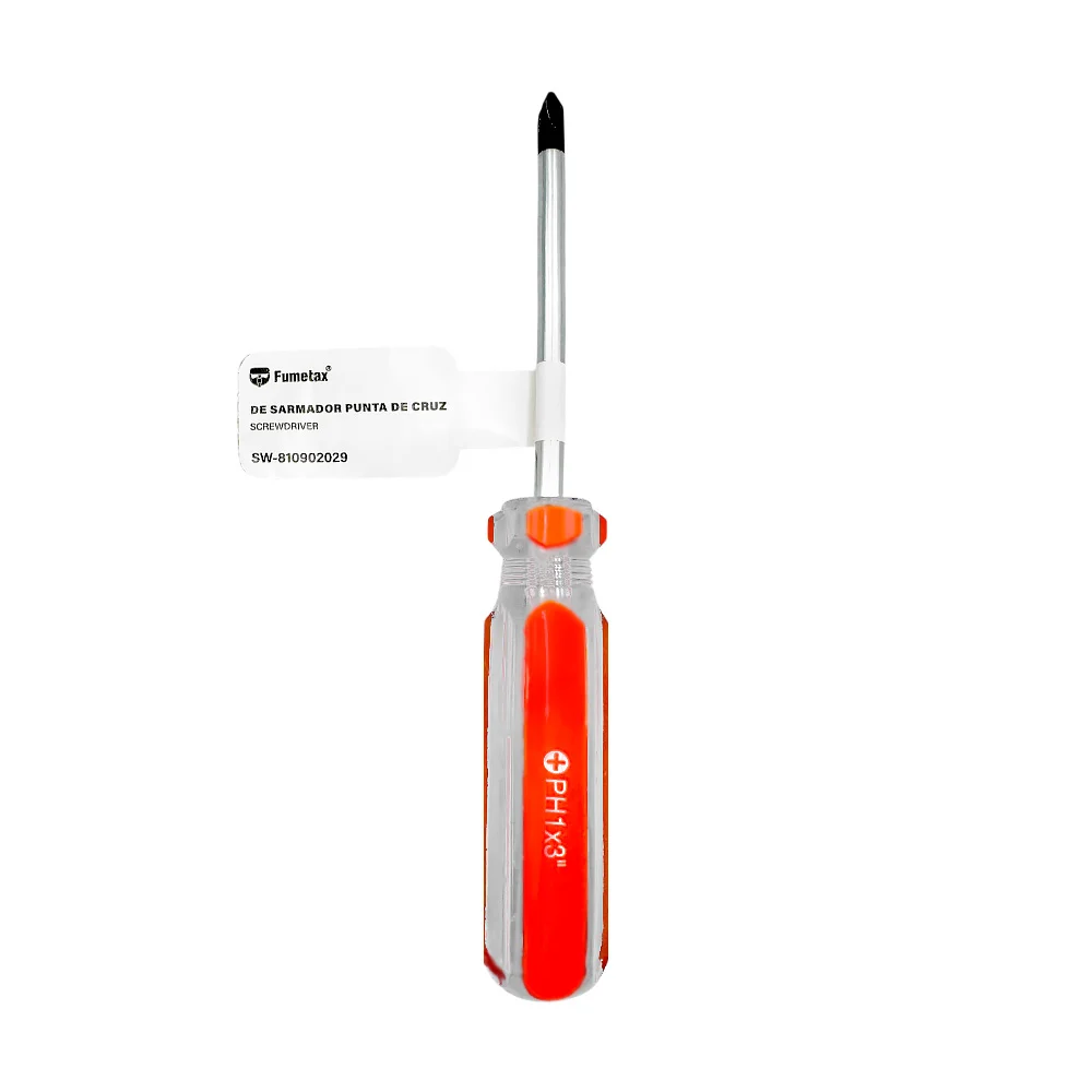 1pza Desarmador con punta de cruz fumetax de ph1x3 pulgadas y mango de plástico / sw-810902029
