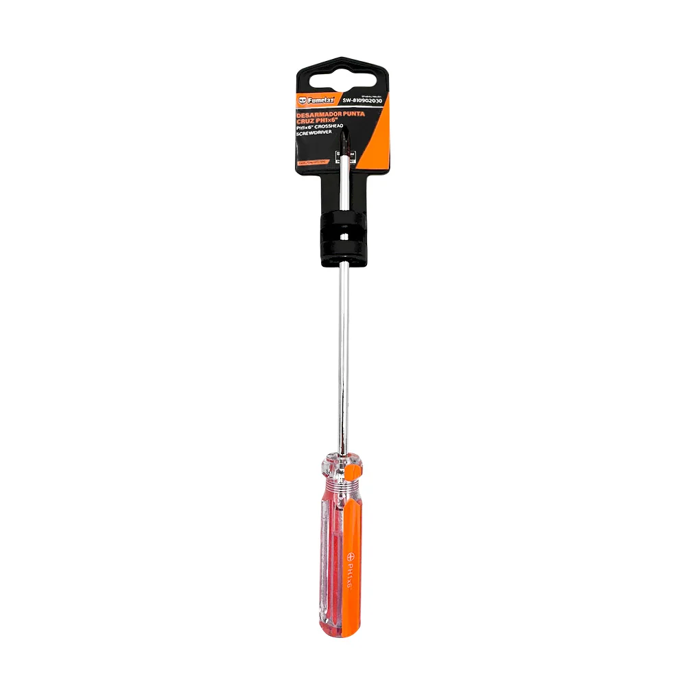 1pza Desarmador con punta de cruz fumetax de ph1x6 pulgadas y mango de plástico / sw-810902030