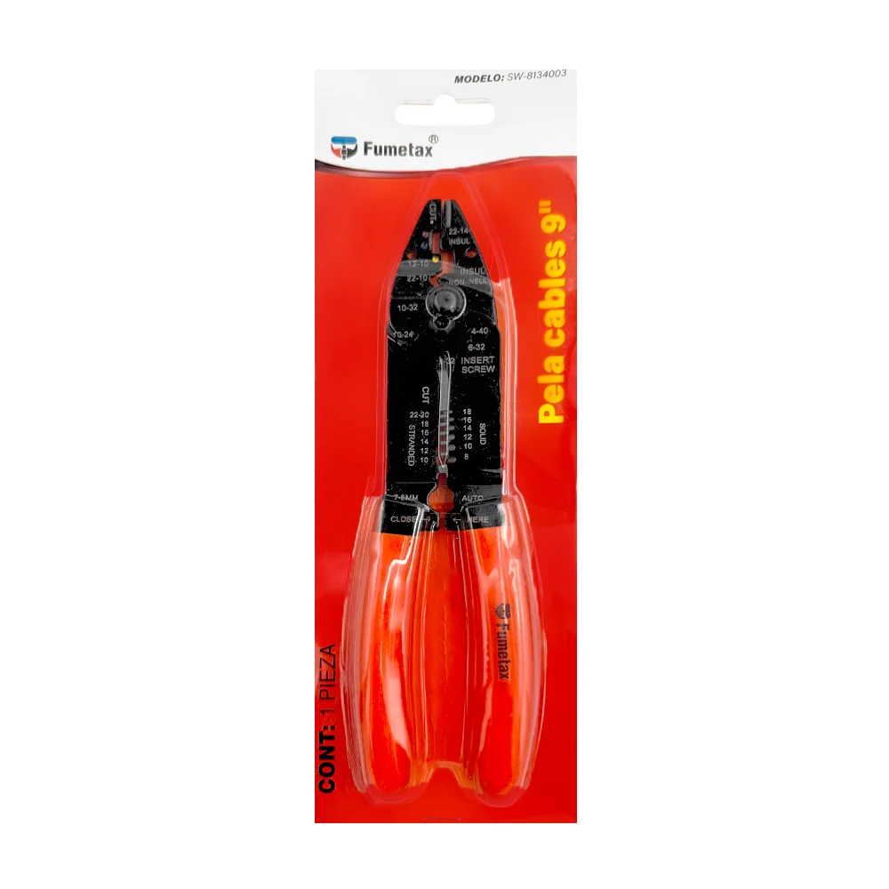 Pinza especial para pelar cables fumetax de 9 pulgadas con mango de plástico / sw-8134003
