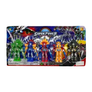 Blíster con 5 robots tipo transformer, variedad de colores / super po…