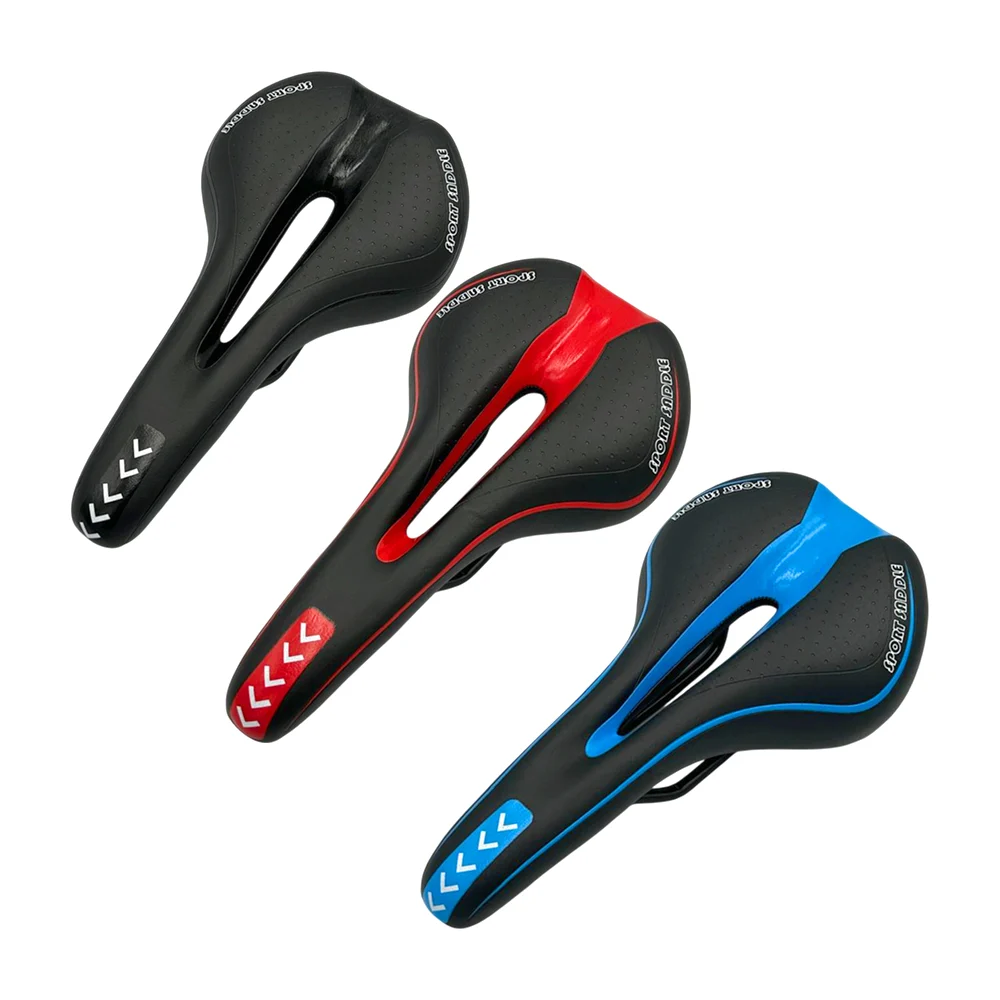 Asiento acolchado en color negro con detalles rojos o azul para bicicleta / sport sad die / t-606-s5078
