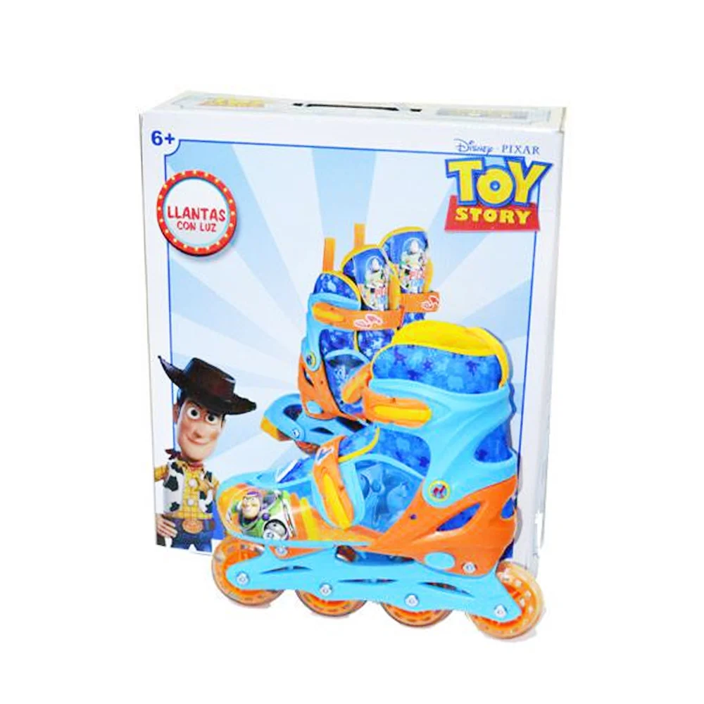 Par de patines en linea con 4 ruedas y diseño de toy story, tallas de 19 a 24 / t378436-a / t378436-b