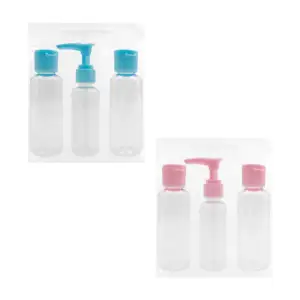 Set estuche con 3 botellas de plástico para viaje con capacidad de 10…