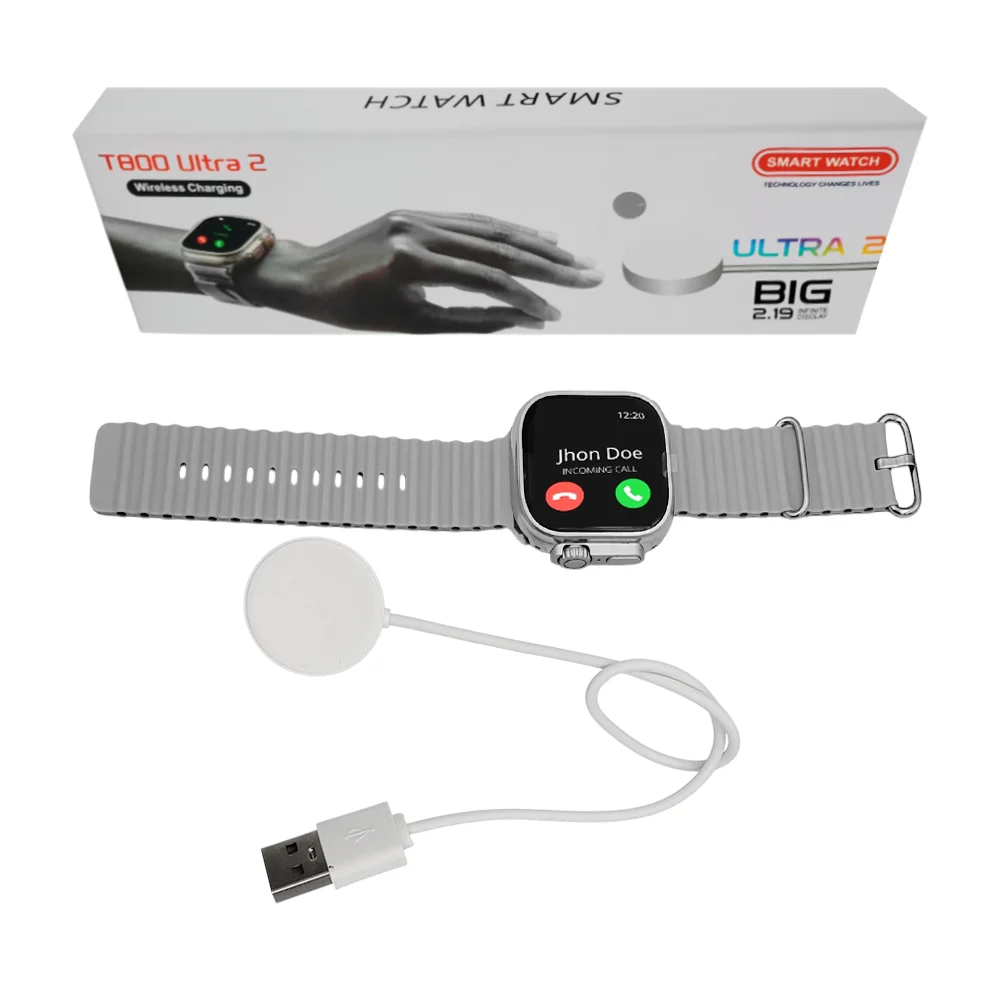 Smart watch t800 ultra 2 con correa de plástico y cargador magnetico, variedad de colores / t800 ultra 2