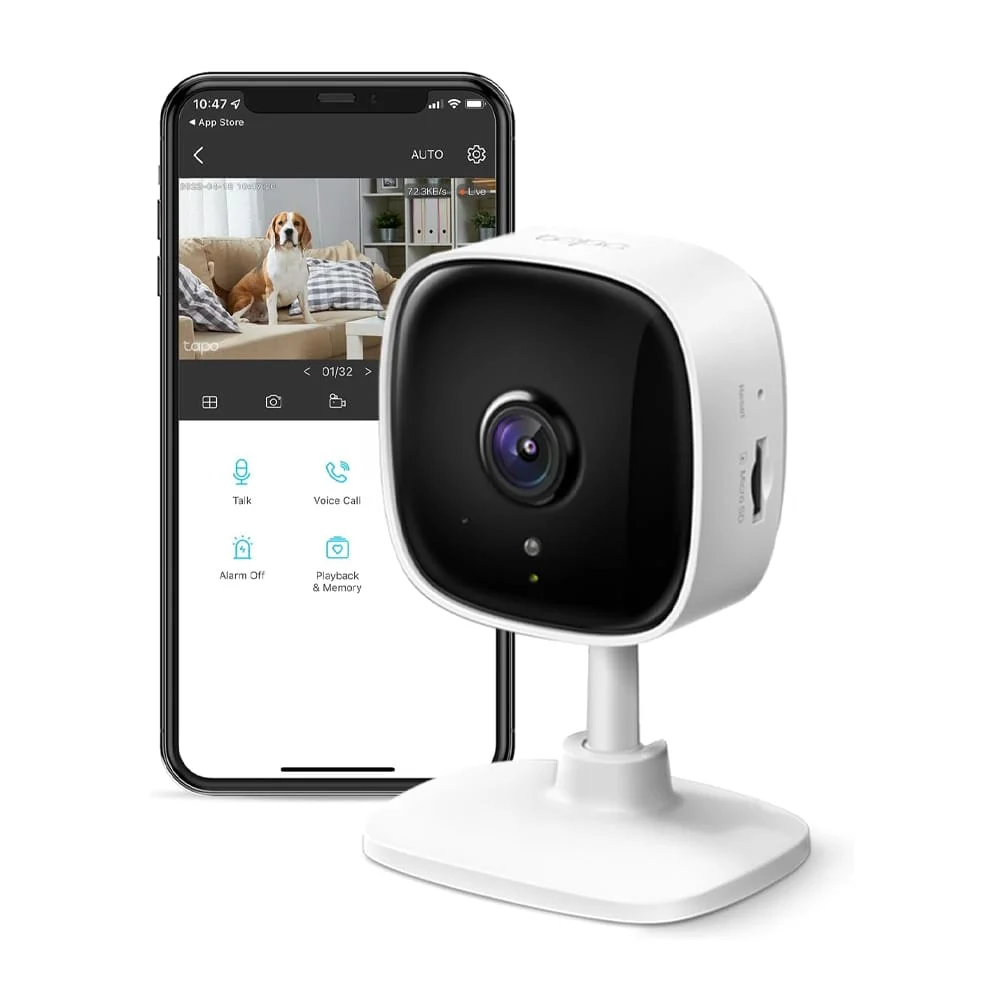 Cámara de seguridad inalámbrica wifi tp-link tapo 1080p para interiores con visión nocturna