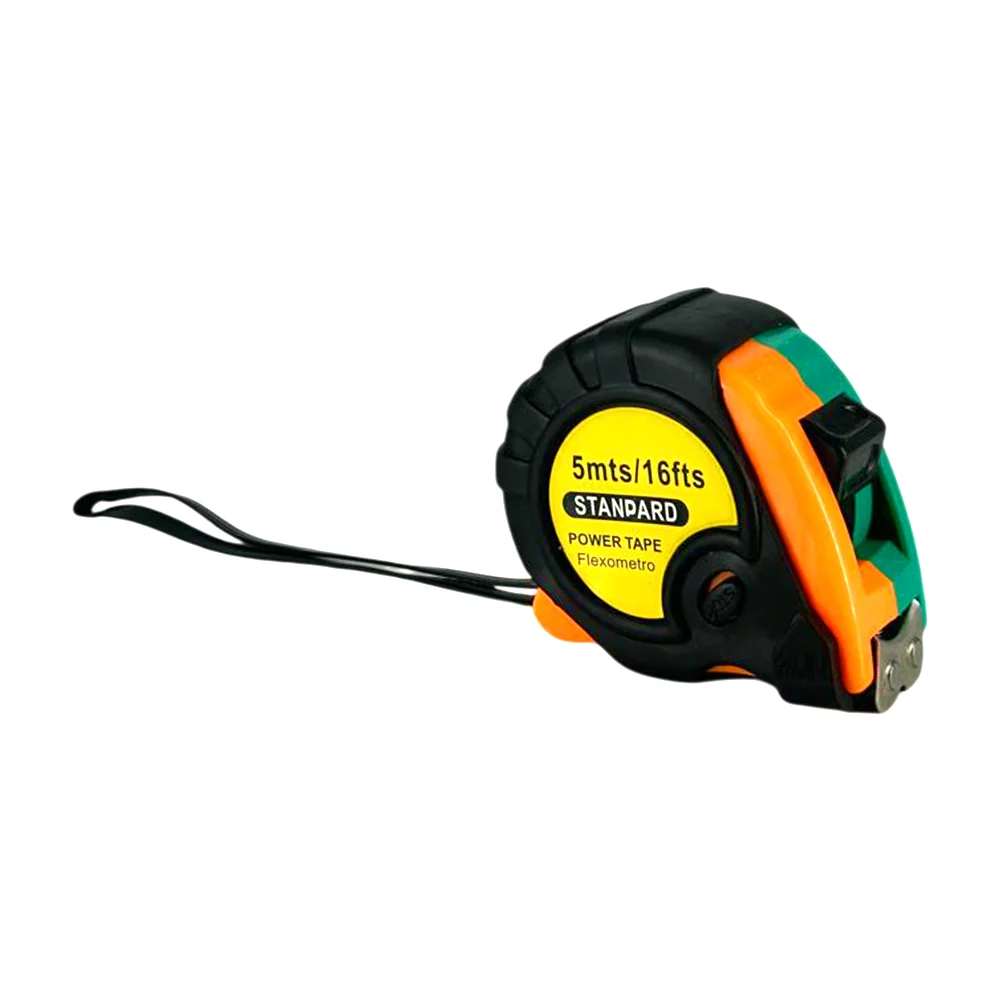 Flexómetro / cinta métrica de plástico rígido tricolor de 5m / 16fts /stanpard / tl43082