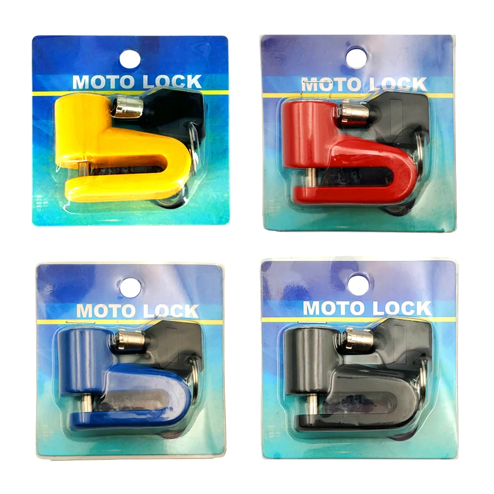 Candado pequeño para moto o bicicleta, metálico con juego de 2 llaves, variedad de colores / moto lock / tl43334