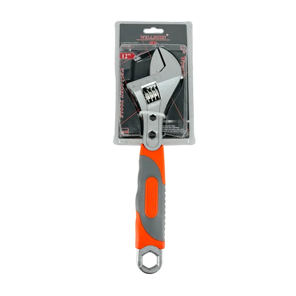 Pinza perica metálica de 12 pulgadas con mango de plástico bicolor, multifuncional / tl43421 / wellborn