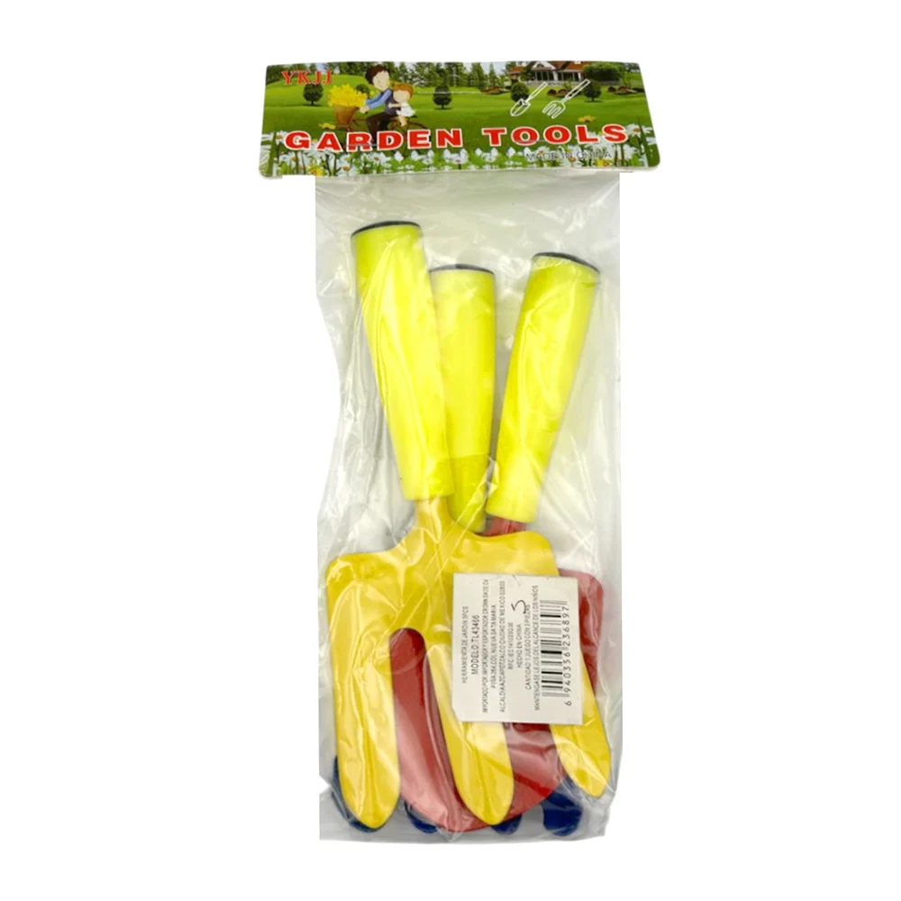 Juego de 3 herramientas pequeñas para jardinería, metálicas con mango de plástico, en colores, variedad de colores / garden tools / tl43466